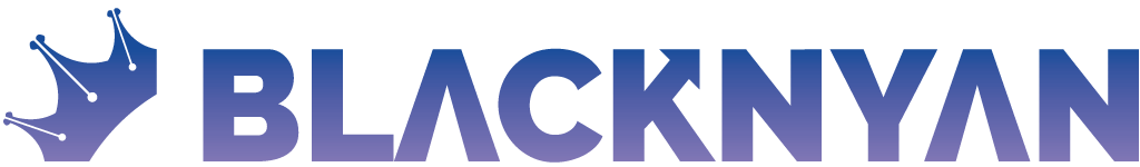 Le logo de Blacknyan, en dégradé de violet.